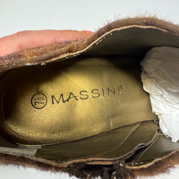 Massini Cheetah Print Zip-Up Booties Boots Size 7.5 Animal Print Brown - Picture 5 of 7